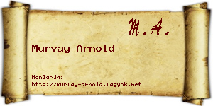 Murvay Arnold névjegykártya